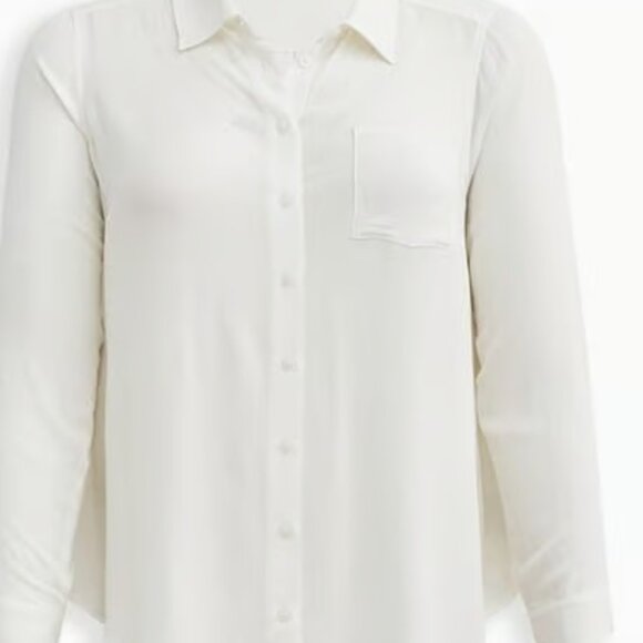 NWT Button-Up Ivory Blouse‎ - Picture 3 of 5